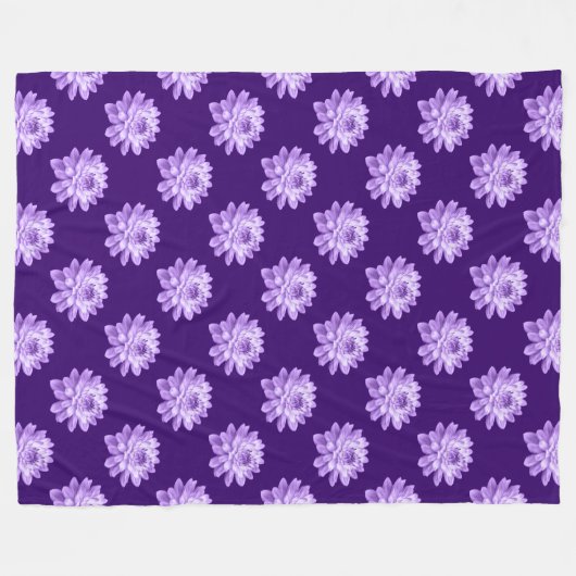 Chrysanthemum Pattern - Deep Paarse Fleece Blanket (Voorkant (Horizontaal))