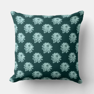 Chrysanthemum Pattern - Donkergroen Sierkussen