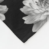 Chrysanthemum Pattern - Monochrome Black Fleece Deken (Hoek)