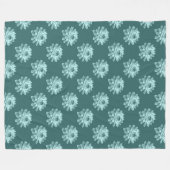 Chrysanthemum Pattern - Moss Green Fleece Blanket Deken (Voorkant (Horizontaal))