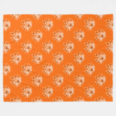 Chrysanthemum Pattern - Sinaasappel Fleece Deken (Voorkant (Horizontaal))