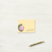 Chrysanthemum Pink en Cream Pastel Floral Post-it® Notes (Op bureau)