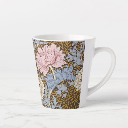 Chrysanthemum Pink Floral William Morris Latte Mok (Rechts)