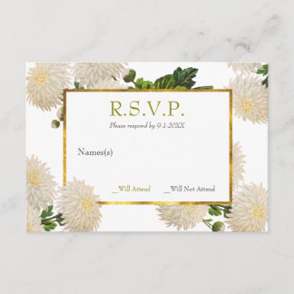 Chrysanthemum-responskaart RSVP Kaartje