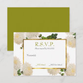 Chrysanthemum-responskaart RSVP Kaartje (Voorkant / Achterkant)