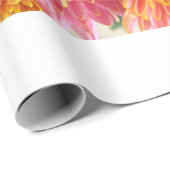 Chrysanthemum roze en warm roze cadeaupapier (Rol Hoek)