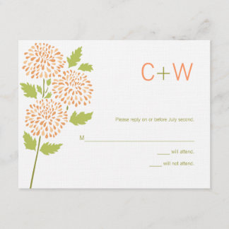 Chrysanthemum RSVP-kaart RSVP Kaartje