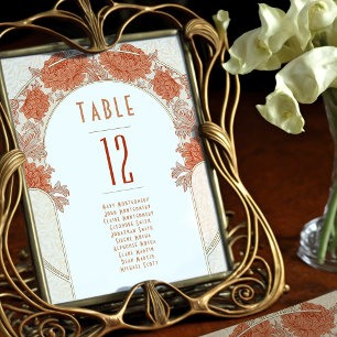 Chrysanthemum Table Numbers  Art Nouveau Kaart