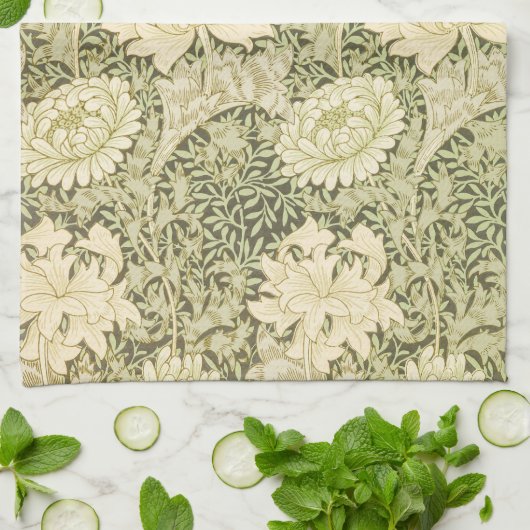 Chrysanthemum van William Morris,  kunst Theedoek (Gevouwen)