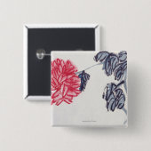 Chrysanthemum Vierkante Button 5,1 Cm (Voorkant /achterkant)