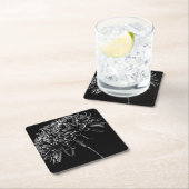 Chrysanthemum Vierkante Kartonnen Onderzetter (Insitu)