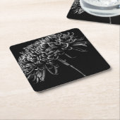 Chrysanthemum Vierkante Kartonnen Onderzetter (Schuin)