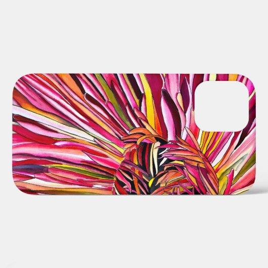 Chrysanthemum waterverf Case-Mate iPhone case (Achterkant (horizontaal))