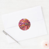 Chrysanthemum waterverf ronde sticker (Envelop)