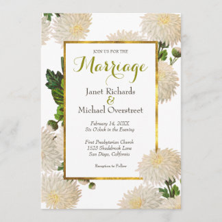 Chrysanthemum Wedding Invitation Kaart