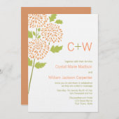 Chrysanthemum Wedding Invitation Kaart (Voorkant / Achterkant)