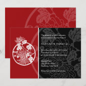 Chrysanthemum Wedding Invitation Kaart (Voorkant / Achterkant)