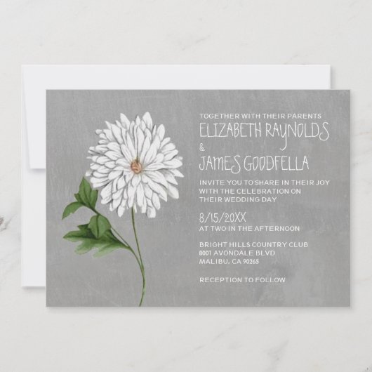 Chrysanthemum Wedding Invitations Kaart (Voorkant)