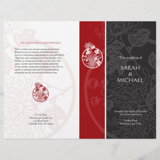 Chrysanthemum Wedding Program Flyer (Voorkant)
