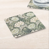 Chrysanthemum, William Morris Vierkante Kartonnen Onderzetter (Schuin)