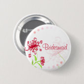 Chrysanthemums Bridesmaid/Bestman Badge Ronde Button 5,7 Cm (Voorkant /achterkant)