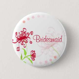 Chrysanthemums Bridesmaid/Bestman Badge Ronde Button 5,7 Cm