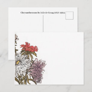 Chrysanthemums door Julie de Graag (1877-1924). Briefkaart