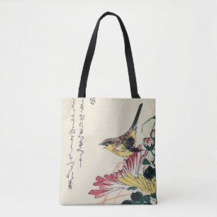 Chrysanthemums en Wren, Hiroshige, Ukiyo-e Draagtas