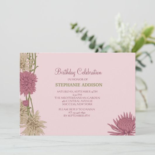 Chrysanthemums Floral Invitation (Debout devant)