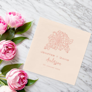 Chrysanthemums Personalized wedding,bridal shower Folie Servetten