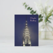 Chrysler Building Lit up to Dusk in the Mist Briefkaart (Staand voorkant)