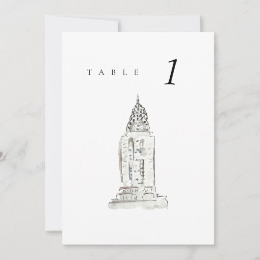 Chrysler Building New York Trouwtafel Nummer (Voorkant)
