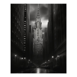 Chrysler Building Zwart-wit Foto Afdruk