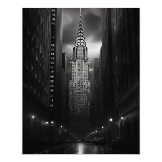 Chrysler Building Zwart-wit Foto Afdruk (Voorkant)