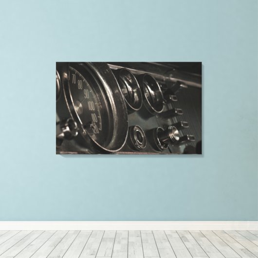 Chrysler New Yorker Dashboard Canvas 1964 (Insitu (Houten vloer))