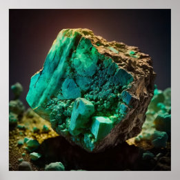 Chrysoprase Macro, Vibrant Green Gemstone Poster