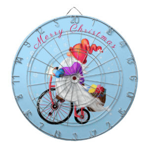 Chtistmas Dart Board Happy Gnome met cadeaus Dartbord