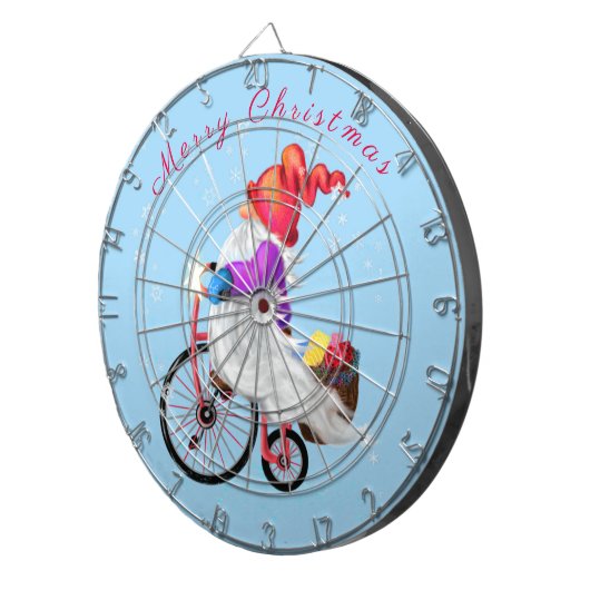 Chtistmas Dart Board Happy Gnome met cadeaus Dartbord (Voorkant Rechts)