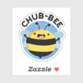Chub-bee Funny Chubby Bee Pun Sticker (Vel)