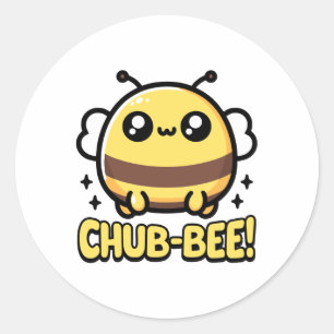 Chub-bee! Schattigee Chubby Bee Pun Ronde Sticker