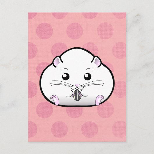 Chubby All White Russian Dwarf Hamster Briefkaart (Voorkant)