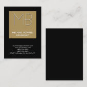 Chubby beige stripe Black background visitekaartje (Voorkant / Achterkant)