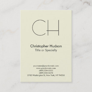 Chubby Beige tendance Monogram Carte de visite mod