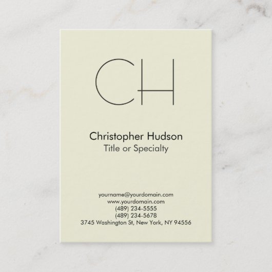 Chubby Beige tendance Monogram Carte de visite mod (Devant)
