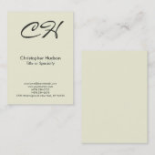 Chubby Beige Trendy Script Monogram Visitekaartje (Voorkant / Achterkant)