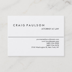 Chubby Black White Attorney in Law Visitekaartje