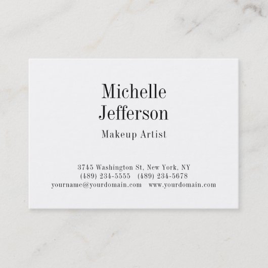 Chubby Black & White Make-up Artist Script Visitekaartje (Voorkant)