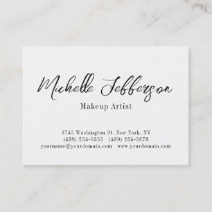 Chubby Black & White Make-up Artist Script Visitekaartje