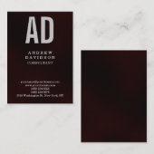 Chubby Browny Red Monogram Plain Visitekaartje (Voorkant / Achterkant)