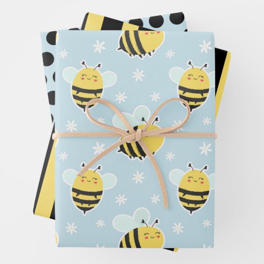 Chubby Bumblebee papierset voor het verpakken van  Inpakpapier Vel (In situ)